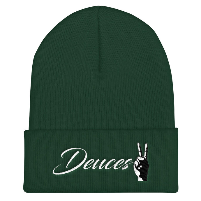 2 Tha Point Deuces Embroidered Knit Beanie