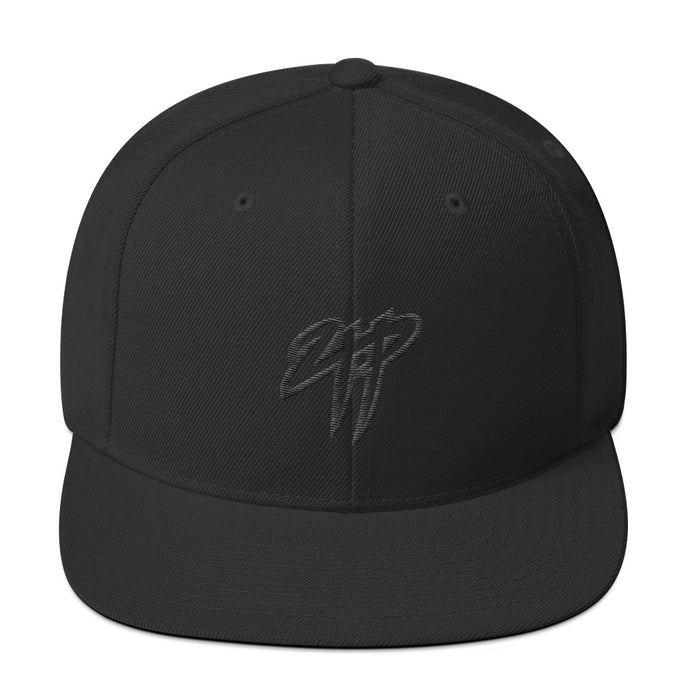 2TP Embroidered Snapback Hat (Black Letters)
