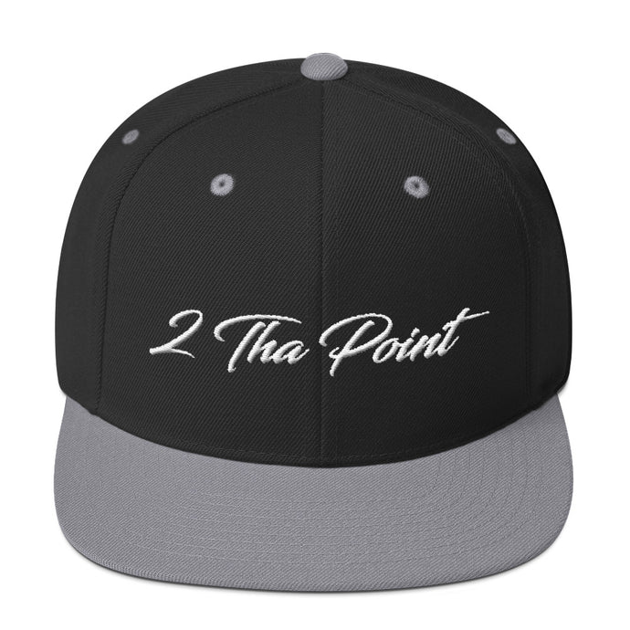 2 Tha Point Embroidered Snapback Hat (White Letters)