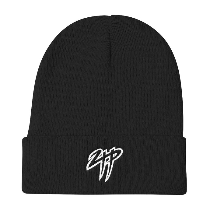 2TP Embroidered Knit Beanie (White Letters)