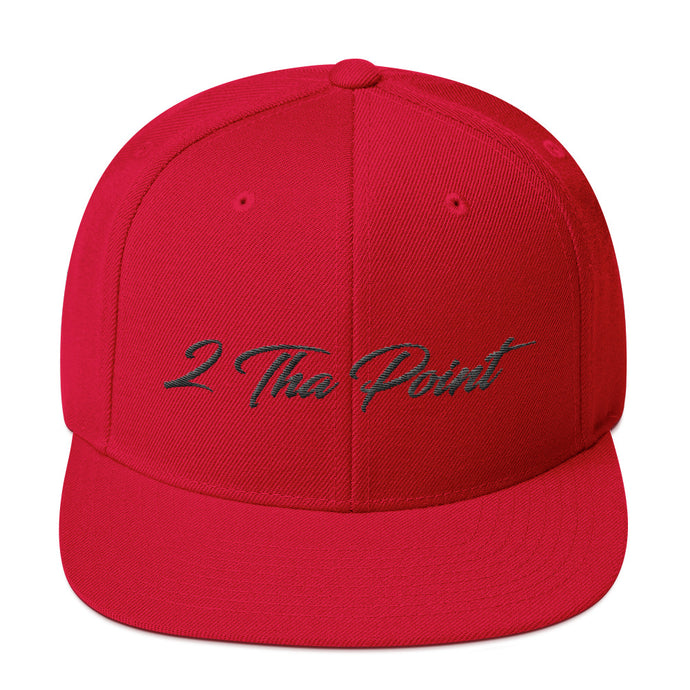 2 Tha Point Embroidered Snapback Hat (Black Letters)